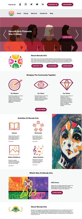Neruda arts website design