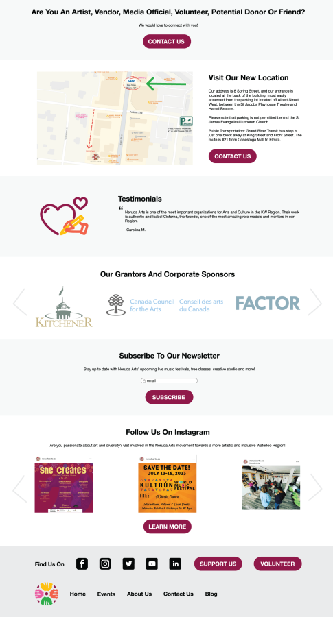 Neruda arts website designs
